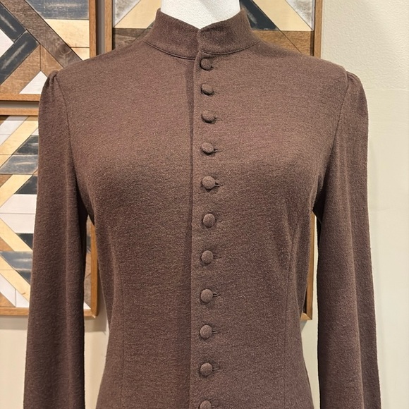 Vintage Ralph Lauren Wool Jersey Blazer Jacket Dark Brown Medium - Picture 2 of 14